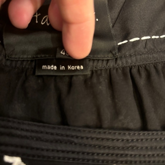 Hanii Y. 40 (US 4) Cotton / Silk Shift Dress Black White Square Neck Embroidered - Picture 7 of 10